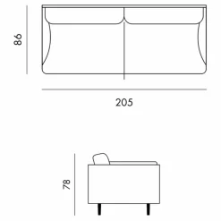 Canapé 3 places Isly en tissu chiné - 205 cm | Gris