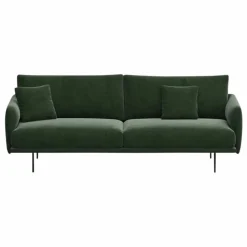 Canapé 3 places Isly en velours gratté - 205 cm | Vert kaki