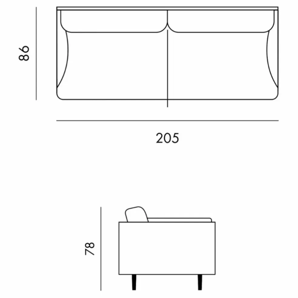 Canapé 3 places Isly en velours gratté - 205 cm | Vert kaki