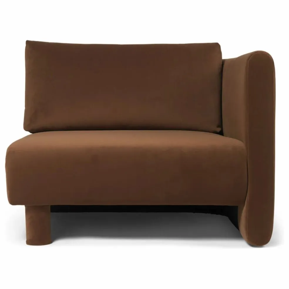 Canapé Dase velours module droit | Marron