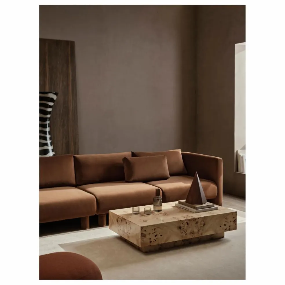 Canapé Dase velours module droit | Marron