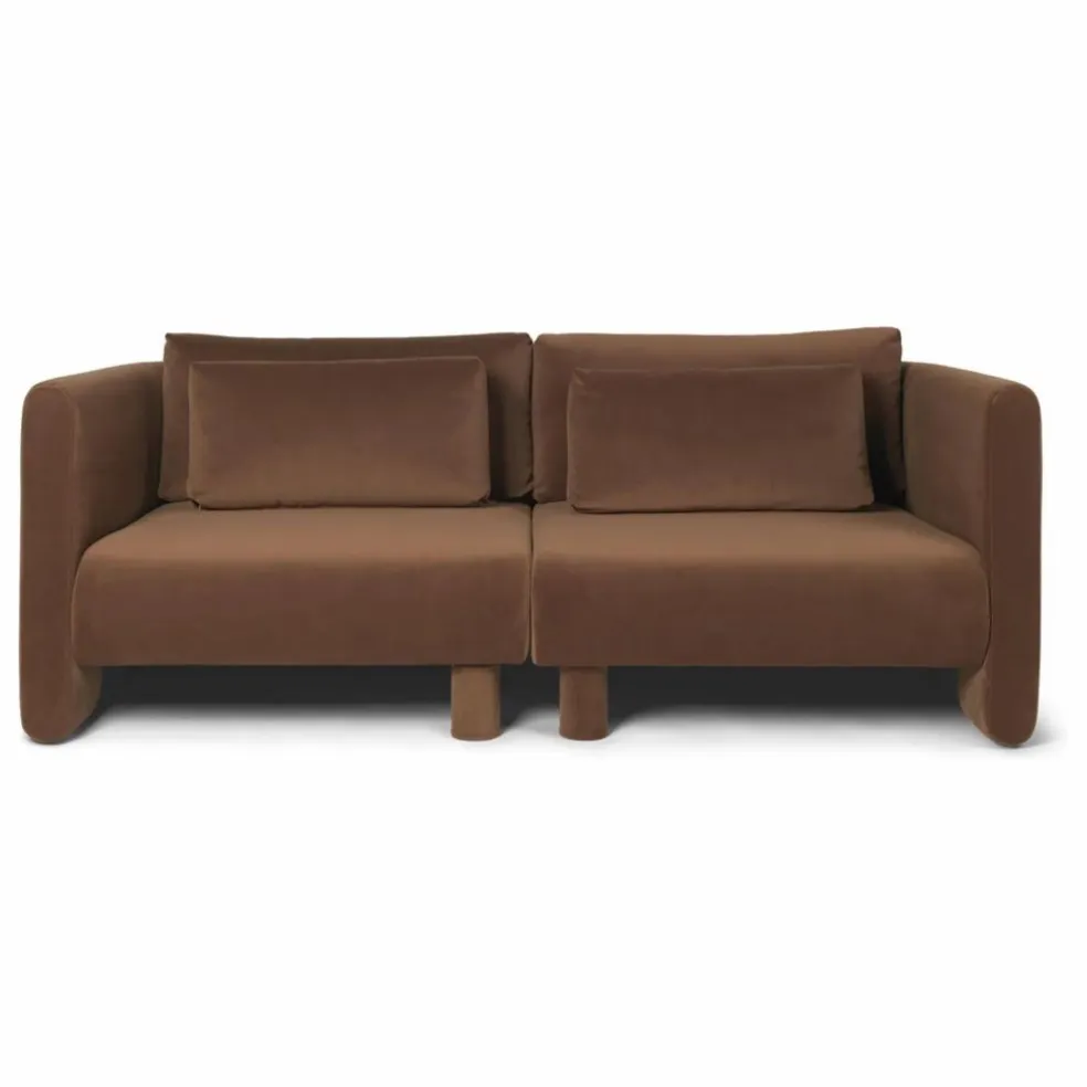 Canapé Dase velours module droit | Marron