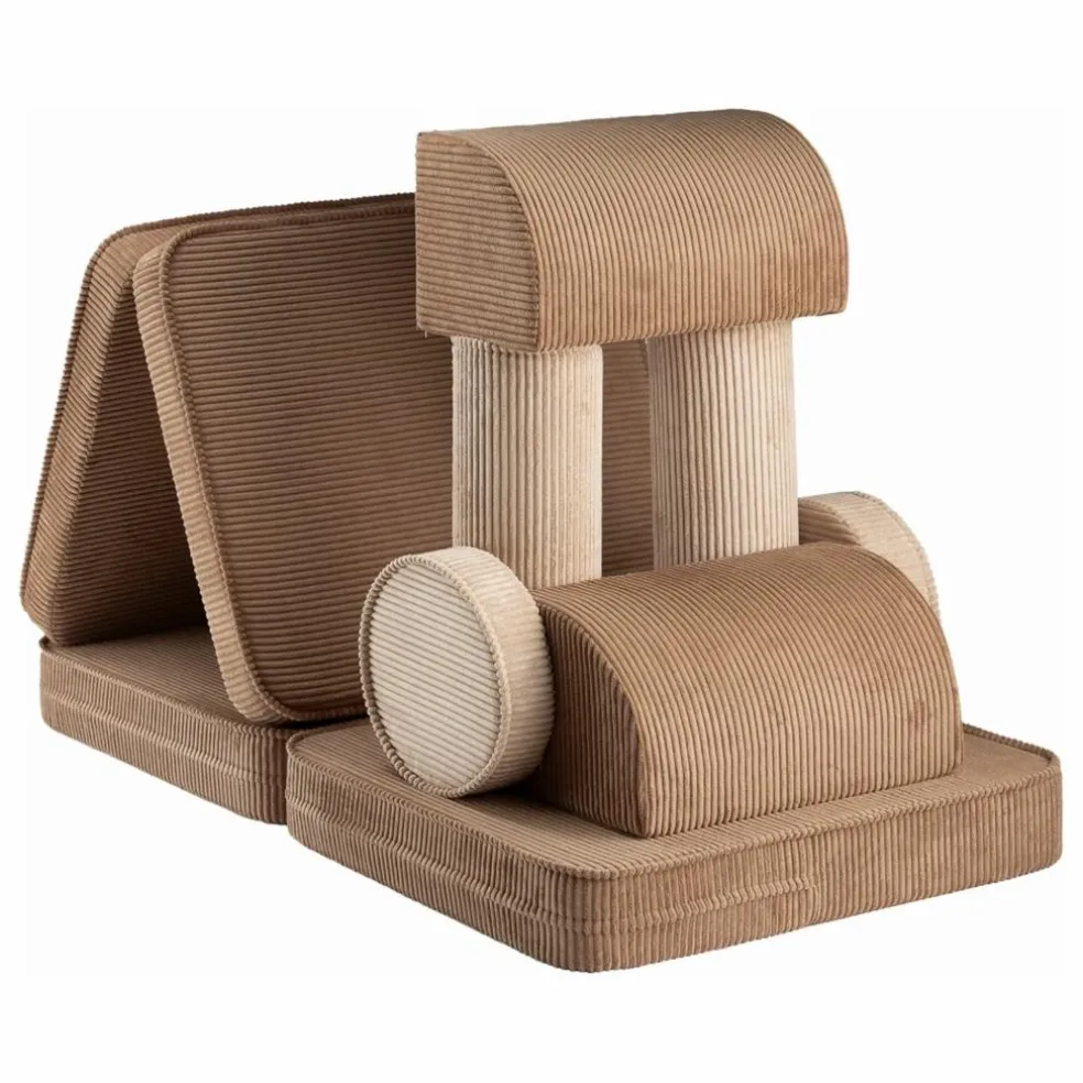 Canapé modulable en velours côtelé | Marron