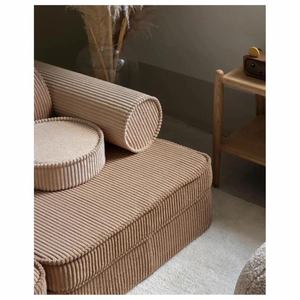 Canapé modulable en velours côtelé | Marron