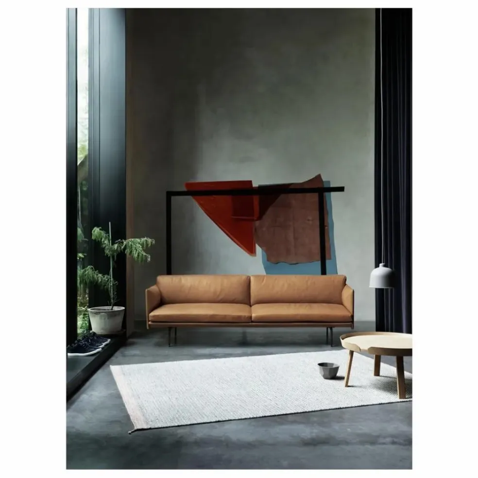 Canapé Outline en cuir 3 places | Cognac