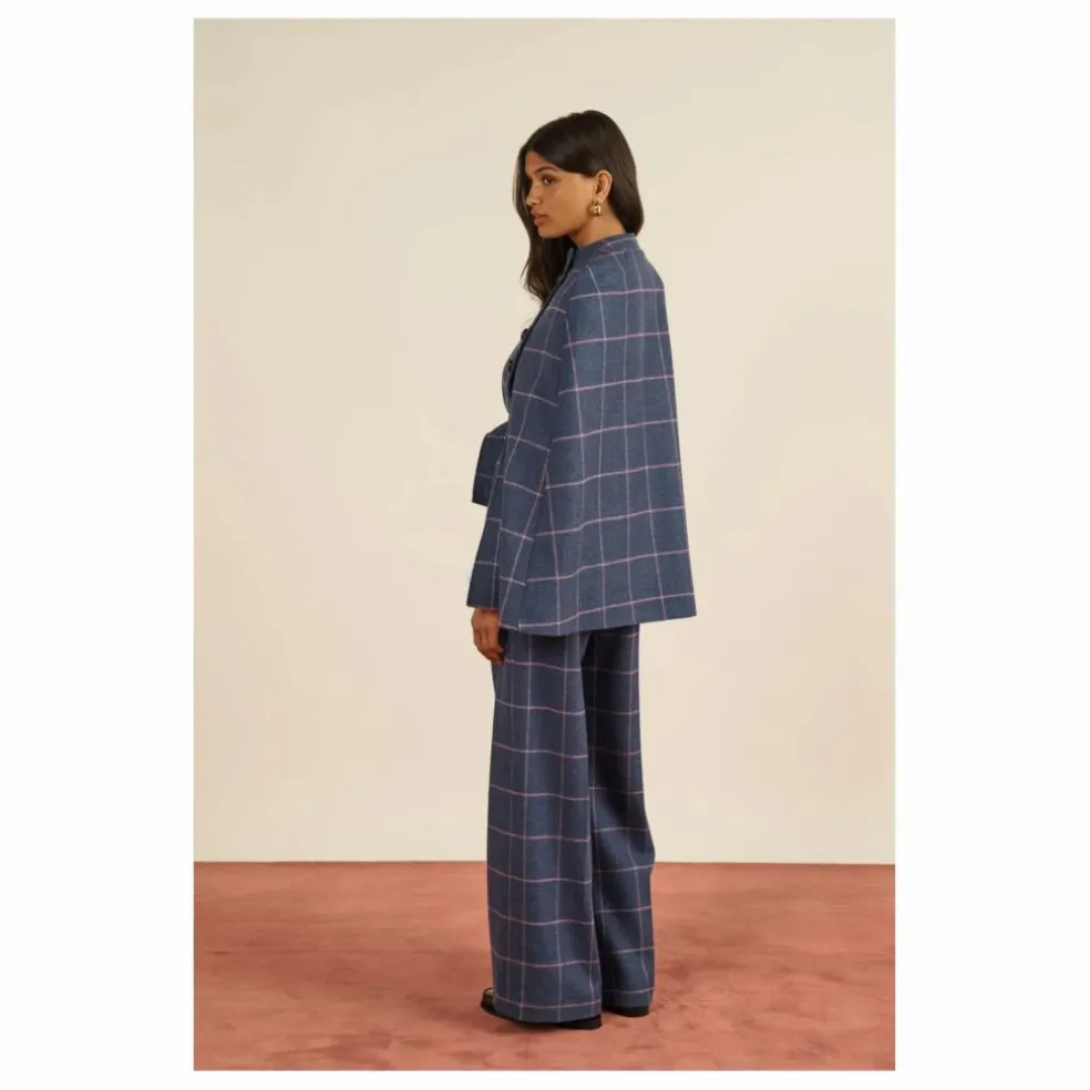 Cape Clery Carreaux Laine | Violet