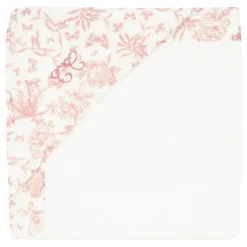 Cape de bain en éponge Toile de Jouy | Rose pêche