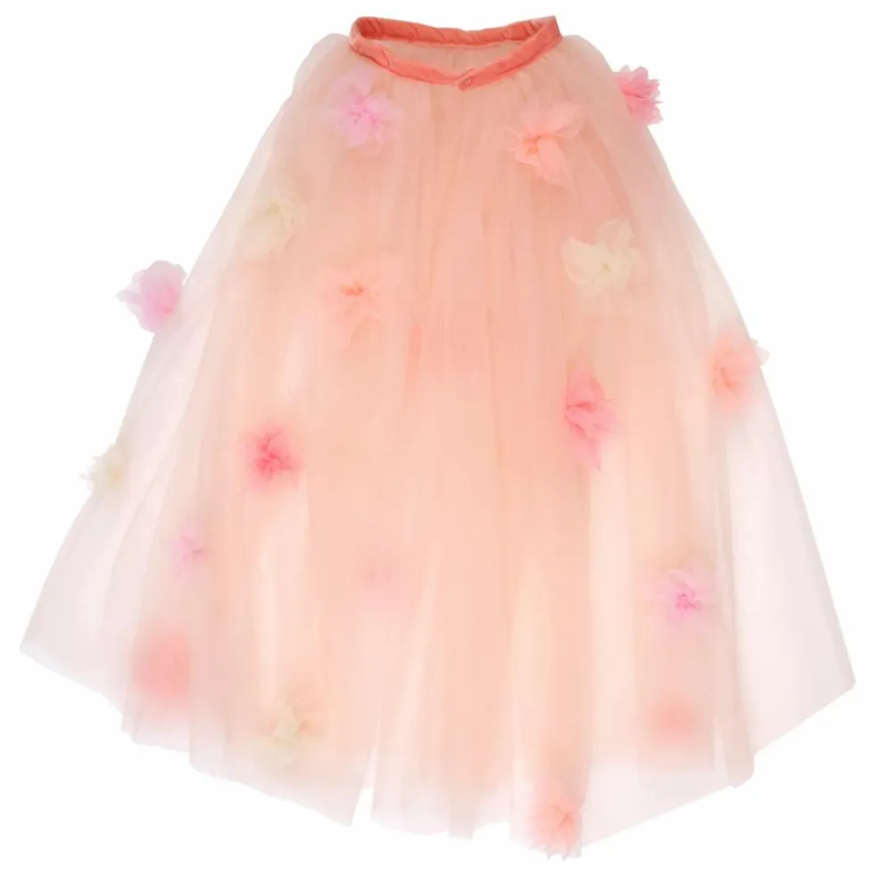 Cape florale Rose en tulle