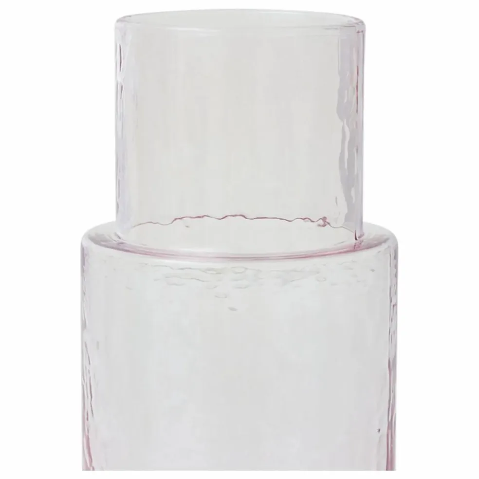 Carafe en verre Tube | Rose transparent