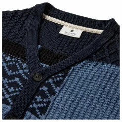 Cardigan Aksvend Patchwork Fibres Recyclées | Bleu marine