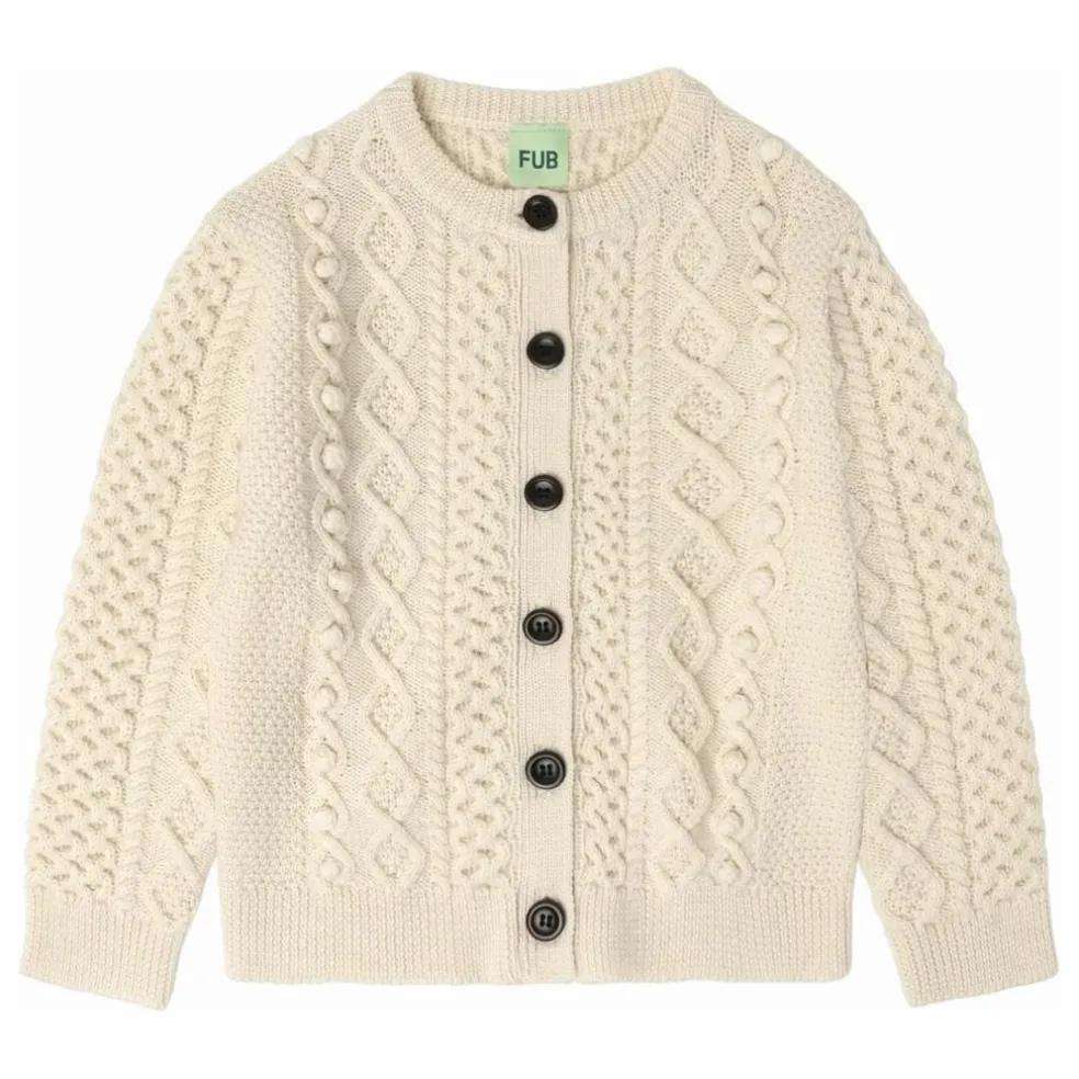 Cardigan Aran Laine de Mérinos | Ecru