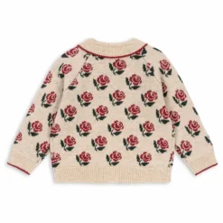 Cardigan Belou Roses Laine | Ecru