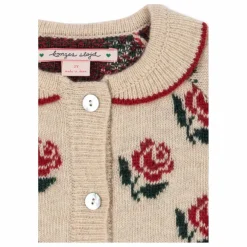 Cardigan Belou Roses Laine | Ecru
