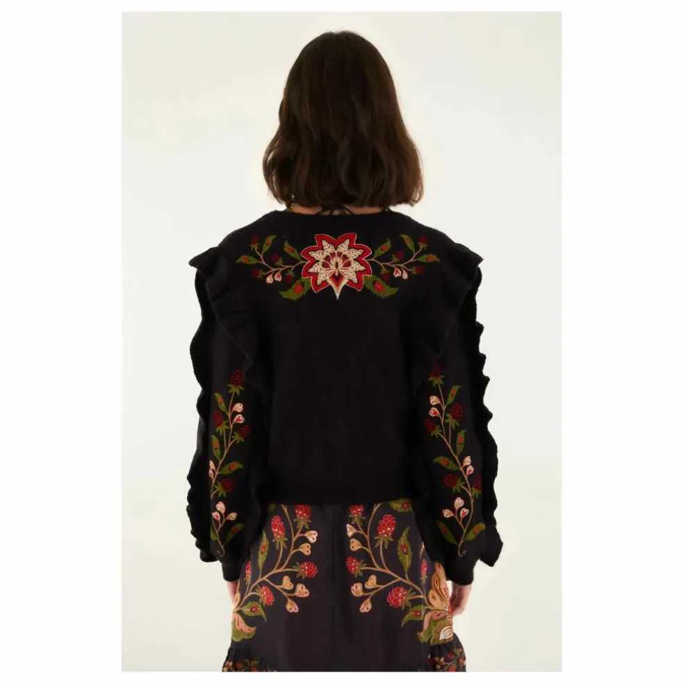 Cardigan Berry Brodé | Noir