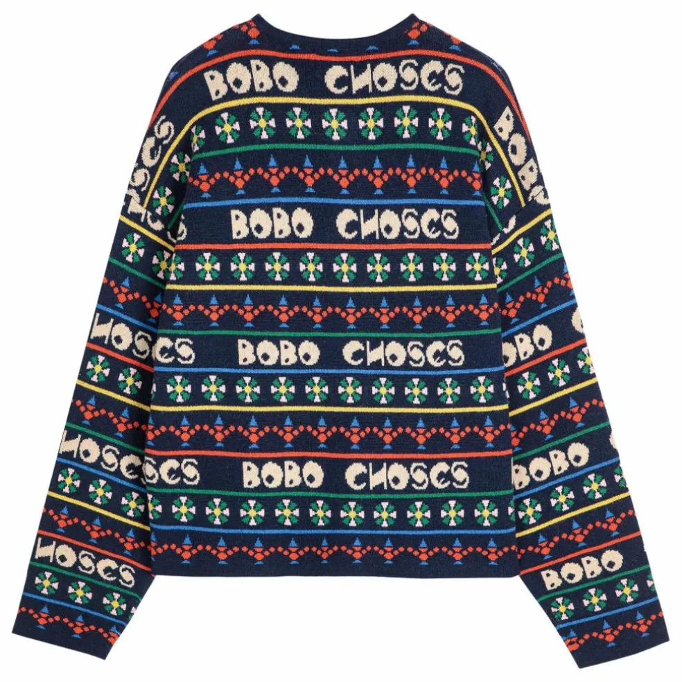 Cardigan Bobo Choses Laine et Fibres Recyclées - Collection Femme | Bleu marine
