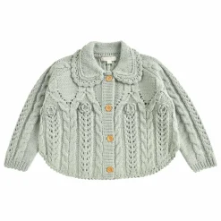 Cardigan Cape Khellana Laine | Vert amande