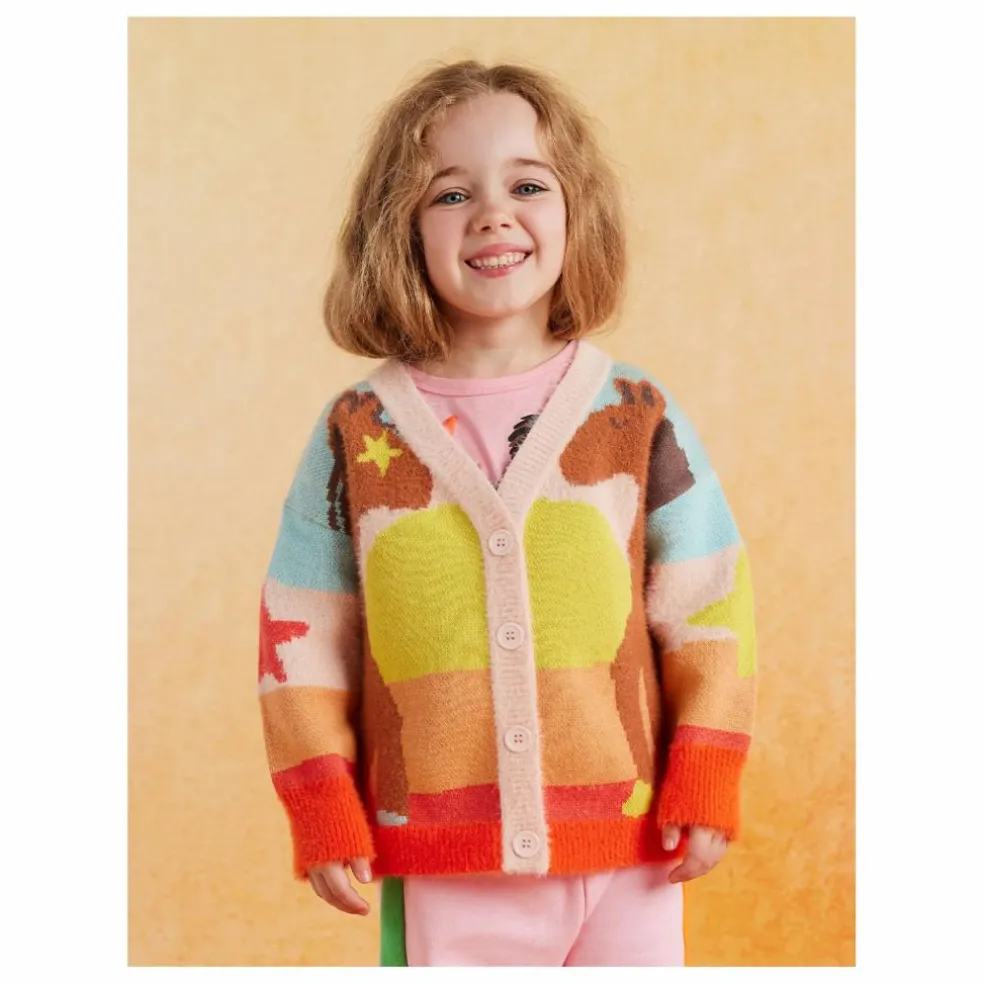 Cardigan Chevaux | Rose pâle
