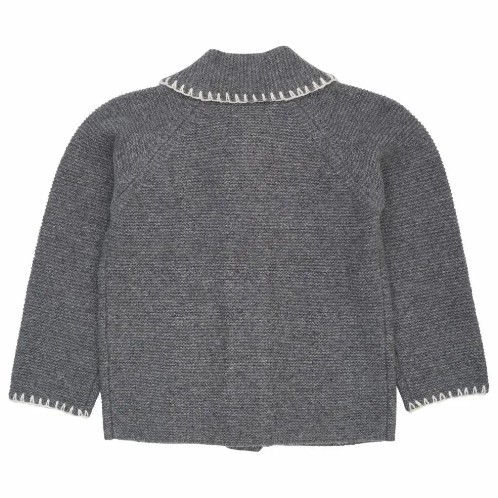 Cardigan Col Echarpe Laine | Gris