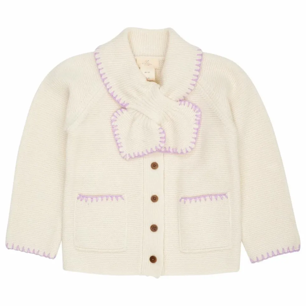 Cardigan Col Echarpe Laine | Crème