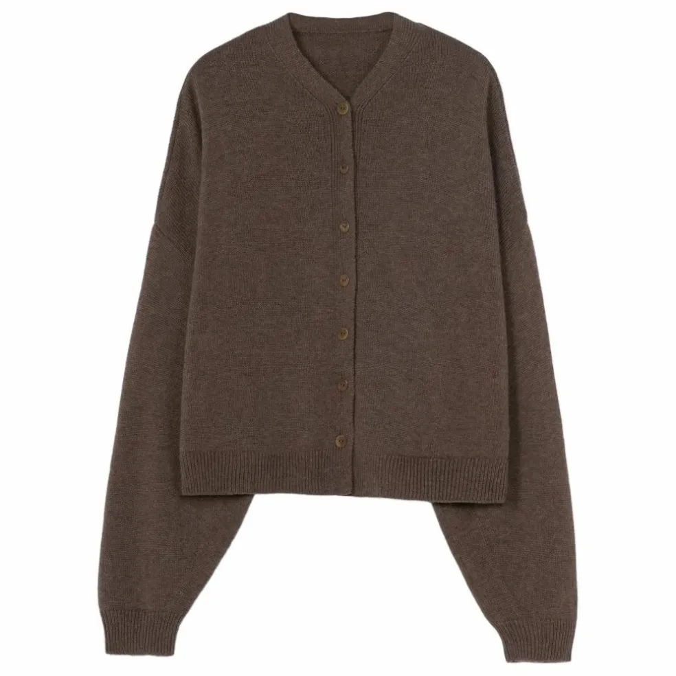 Cardigan Col Montant Laine Mérinos Extra Fine | Taupe