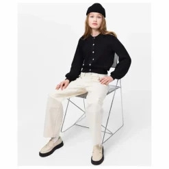 Cardigan Col Polo Guida Coton Bio | Noir