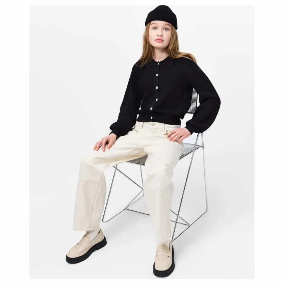 Cardigan Col Polo Guida Coton Bio | Noir