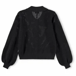 Cardigan Col Polo Guida Coton Bio | Noir