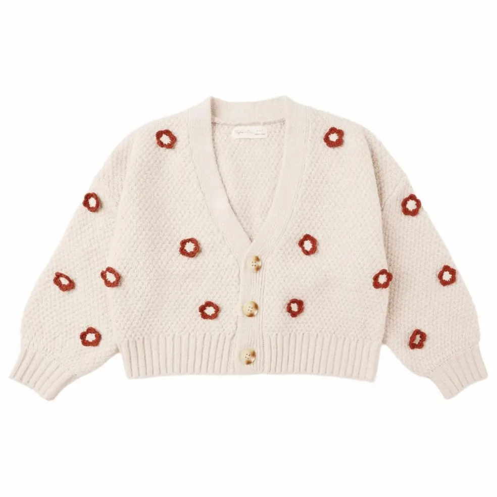 Cardigan Crop Ruby Daisy | Rose poudré