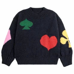 Cardigan Cœur Laine | Bleu nuit