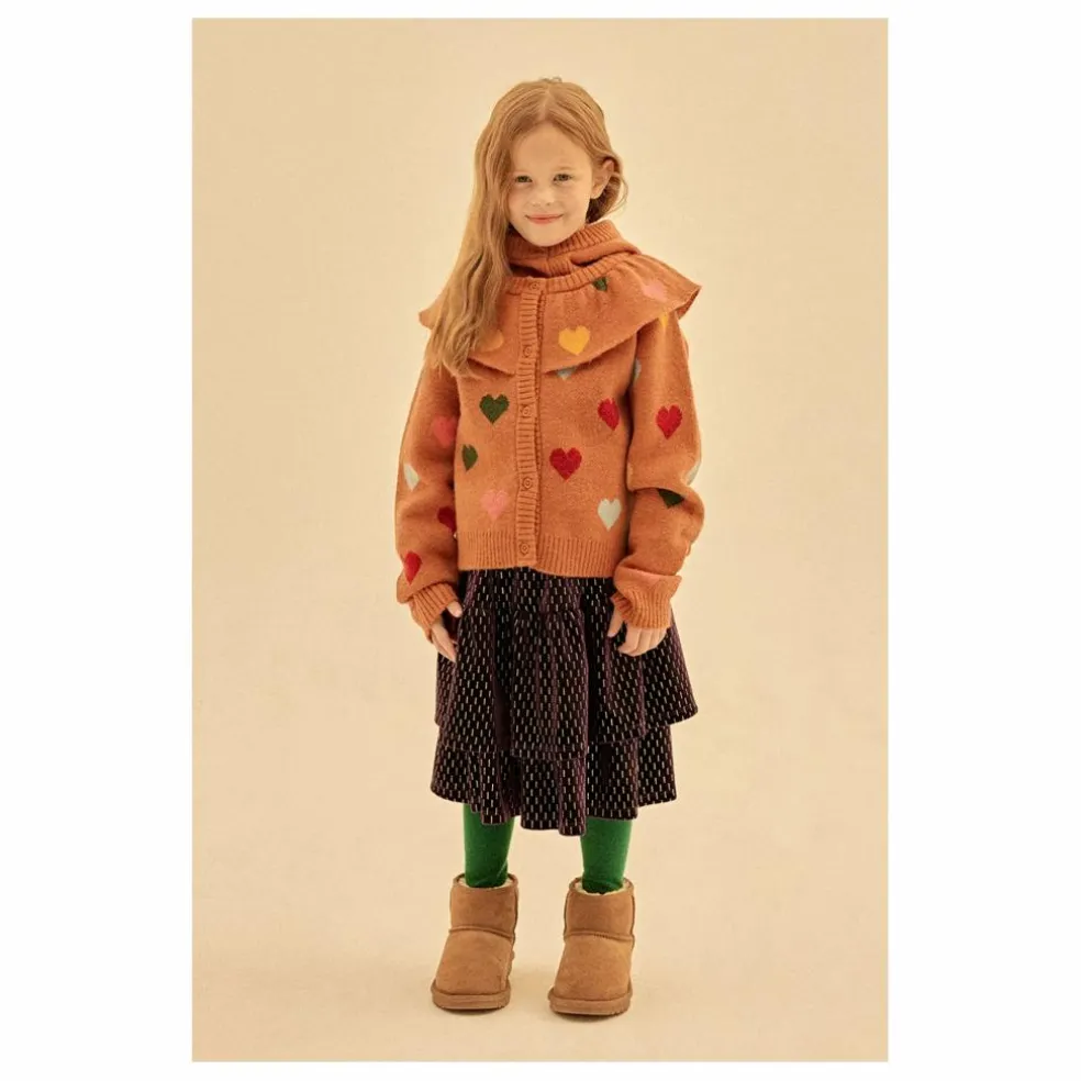 Cardigan Cœurs | Marron