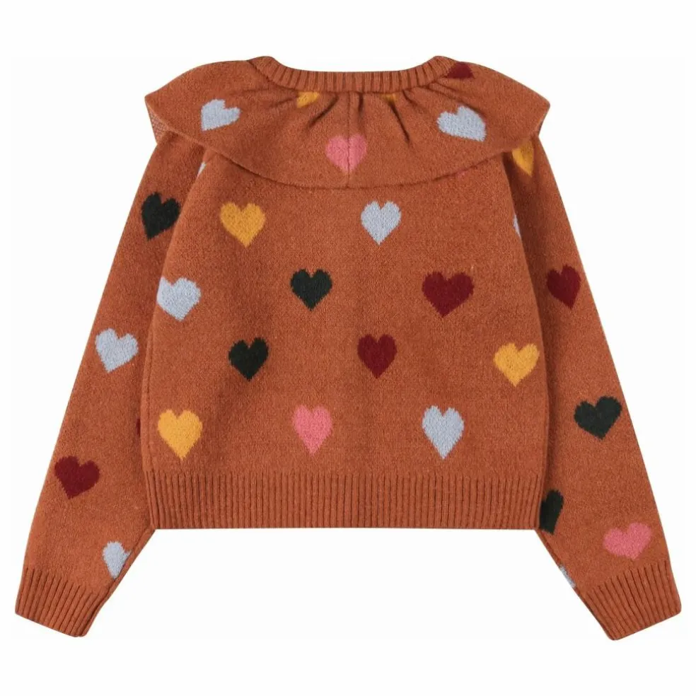 Cardigan Cœurs | Marron