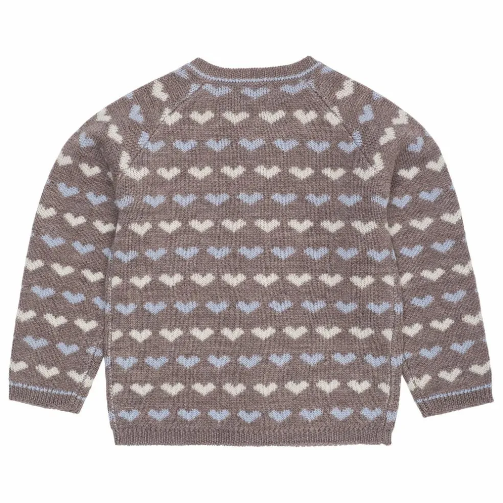 Cardigan Cœurs Laine Mérinos | Beige