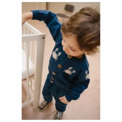 Cardigan Dancing Crabs Mérinos | Bleu