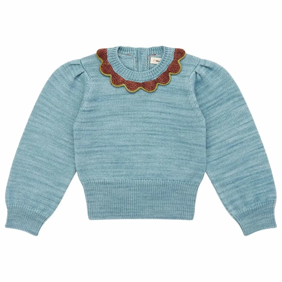 Cardigan Elizabeth Laine Mérinos | Bleu