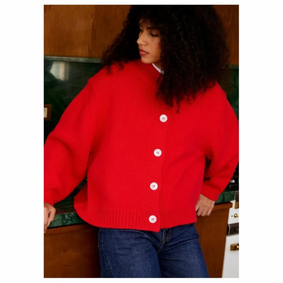 Cardigan Emma Laine Mérinos et Cachemire | Rouge