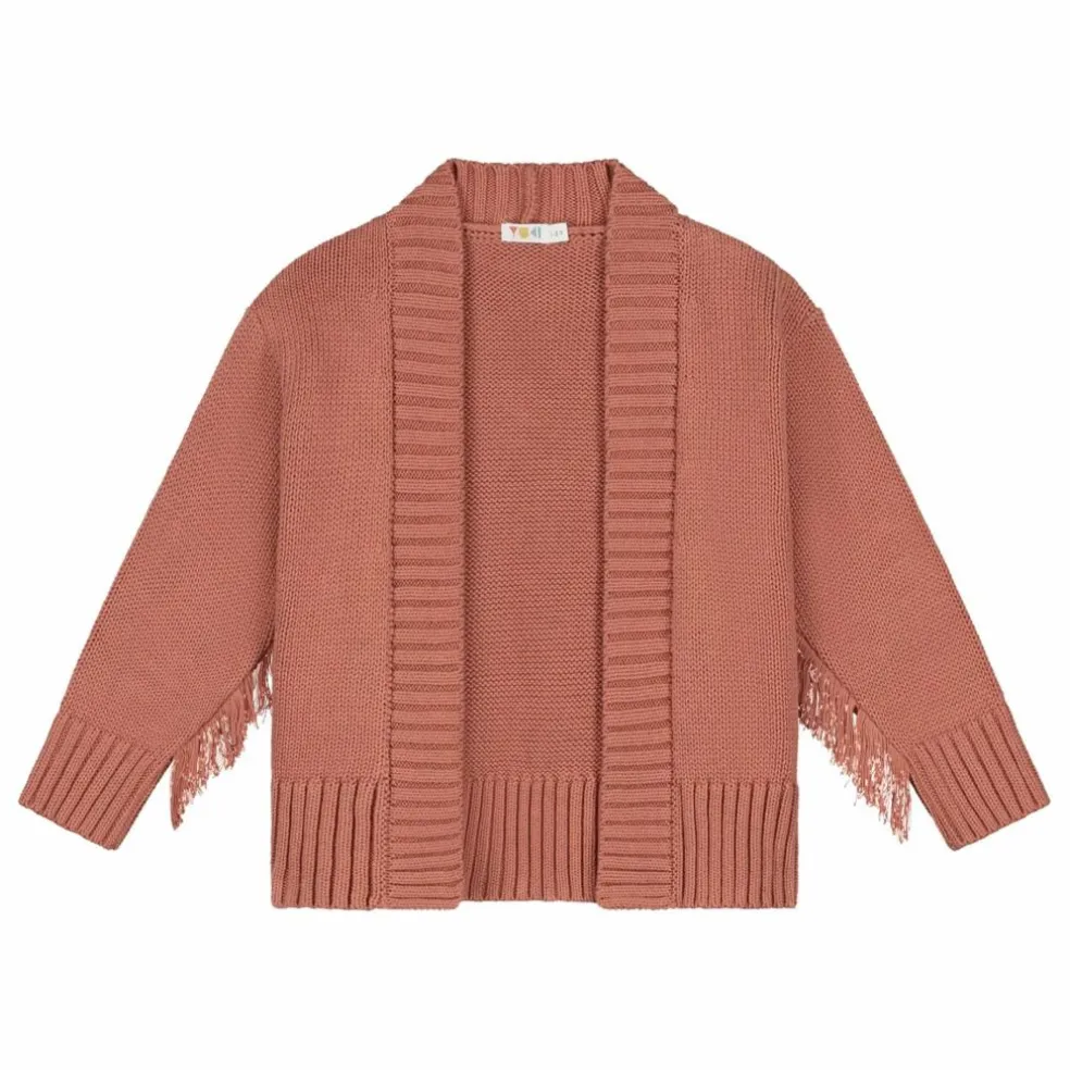 Cardigan Franges Coton Bio | Terracotta