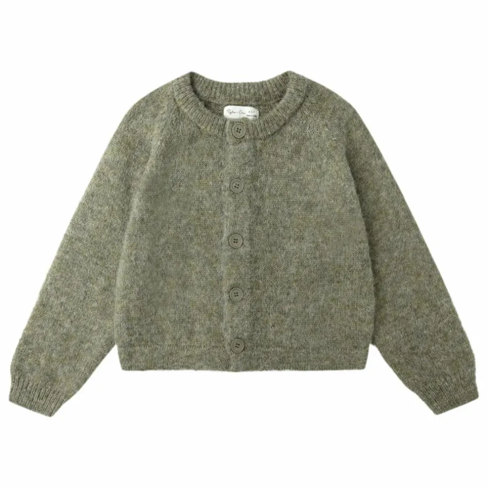 Cardigan Fuzzy | Vert de gris