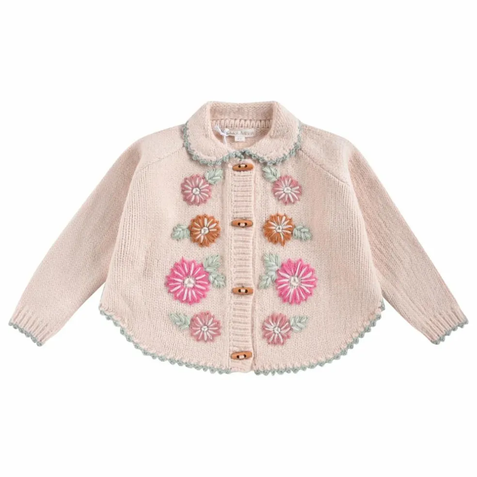Cardigan Khella Brodé Bébé | Rose poudré