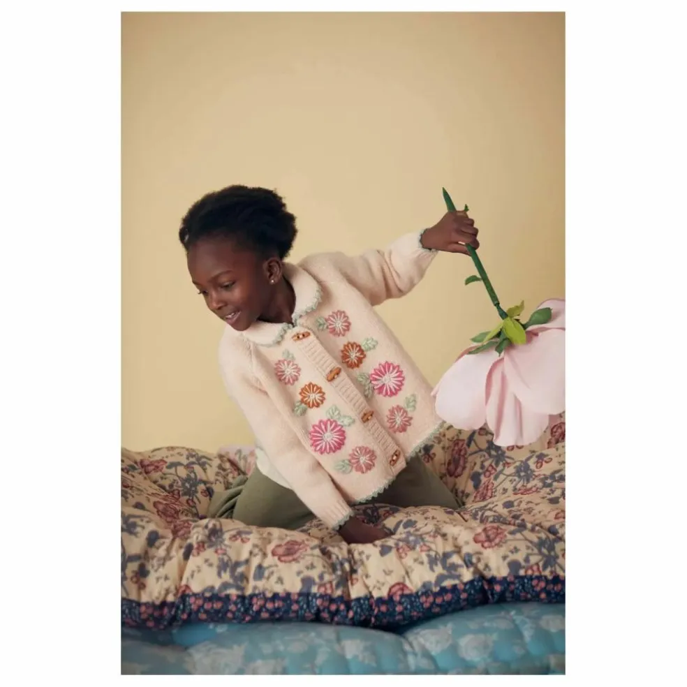 Cardigan Khella Brodé Bébé | Rose poudré