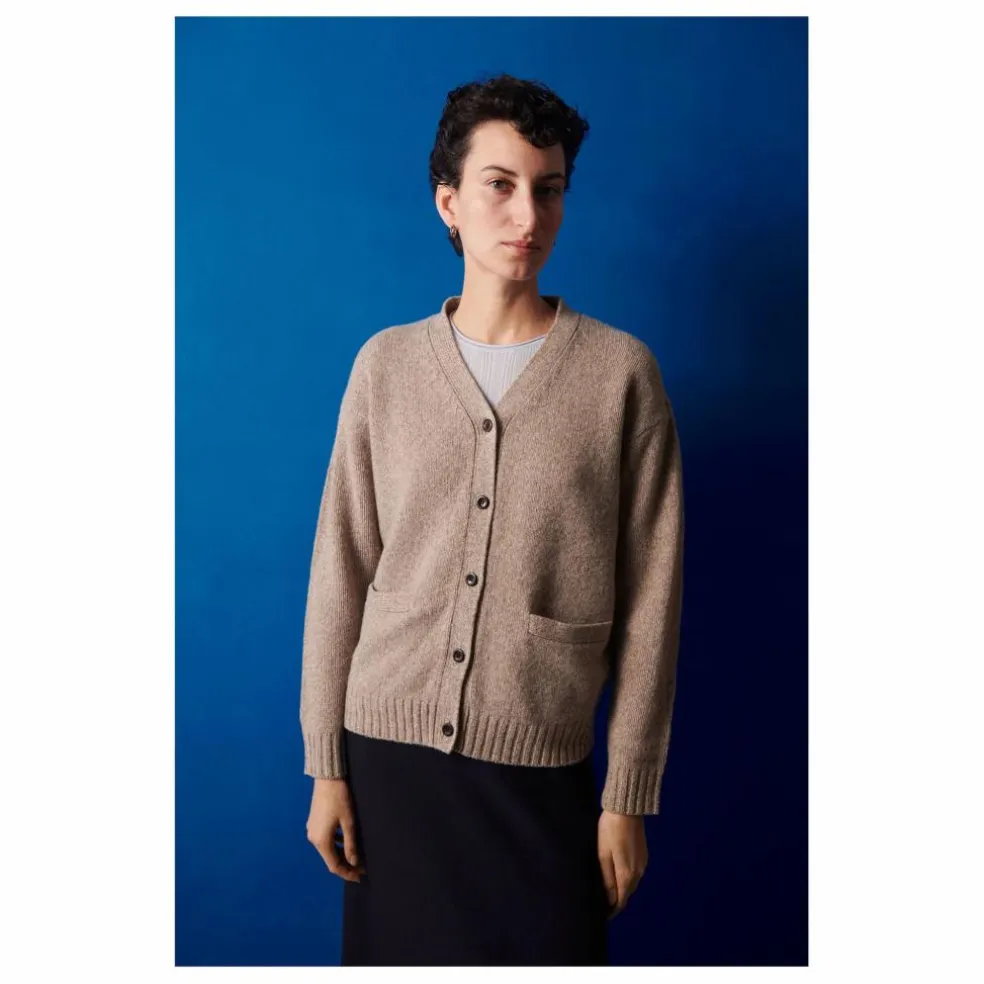 Cardigan Laine d'Agneau - Collection Femme | Beige chiné