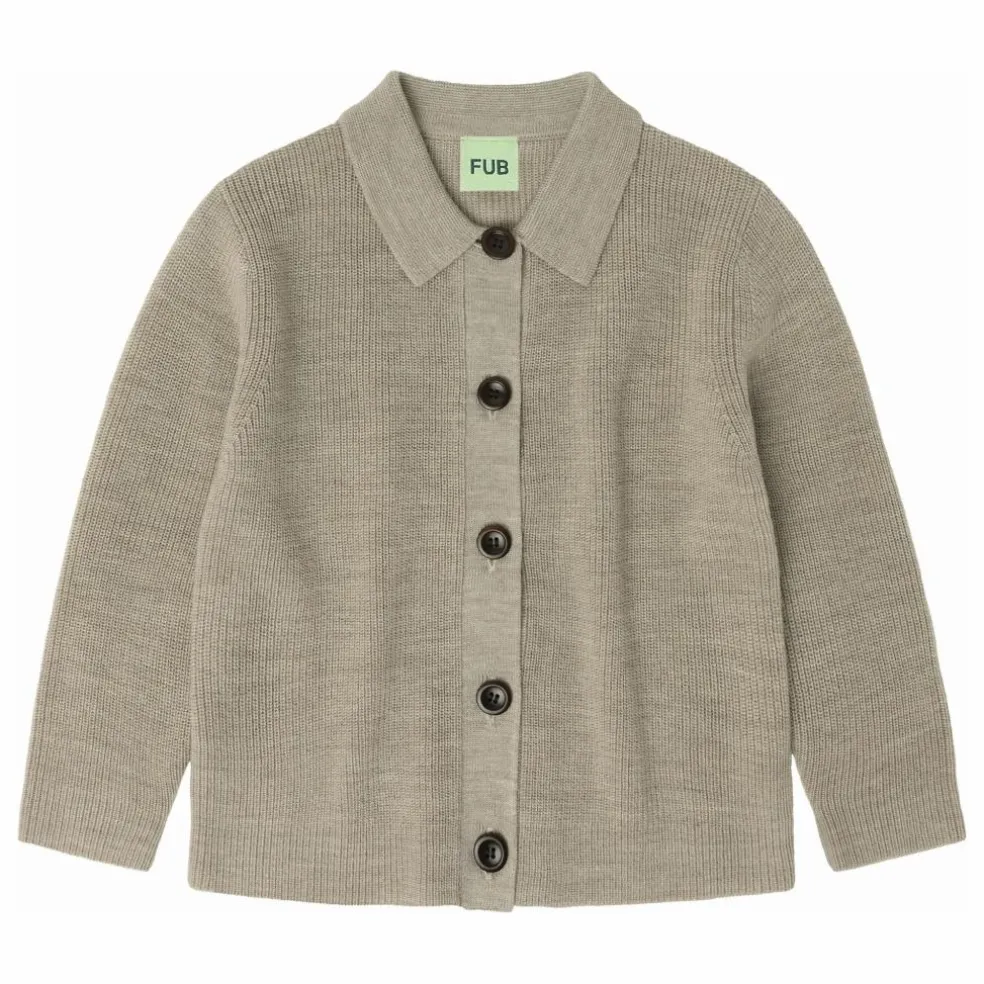 Cardigan Laine de Mérinos | Beige chiné