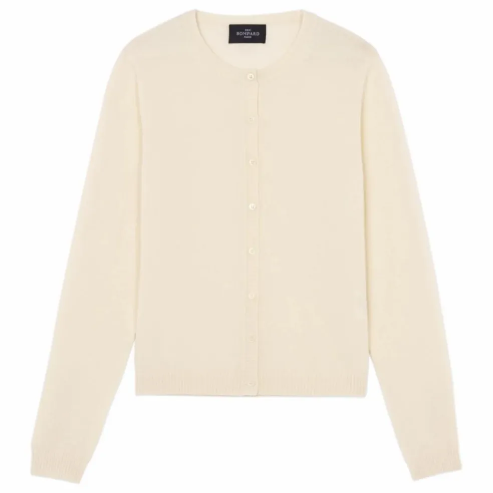 Cardigan Manches Boutonnées Cachemire | Crème