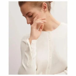 Cardigan Manches Boutonnées Cachemire | Crème
