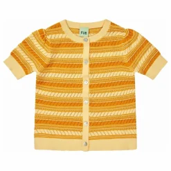 Cardigan Manches Courtes Maille Extra Fine Coton Bio | Jaune pâle