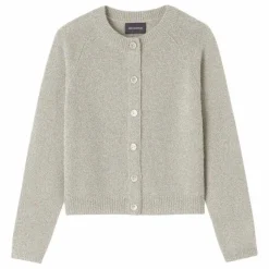 Cardigan Manches Raglan Cachemire | Gris argent