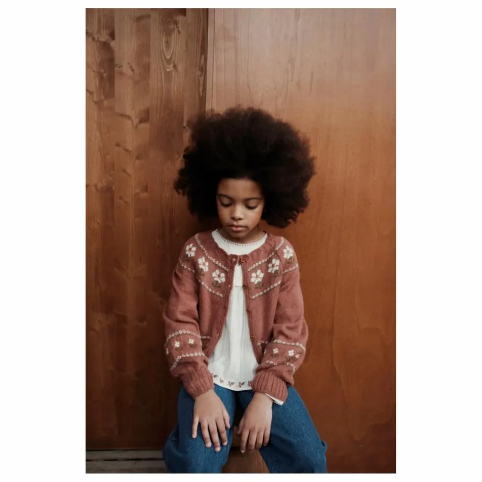 Cardigan Marguerite Laine | Vieux Rose