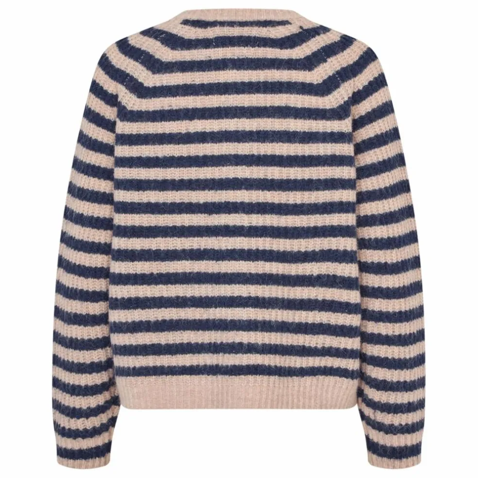 Cardigan Nova Rayé | Bleu foncé