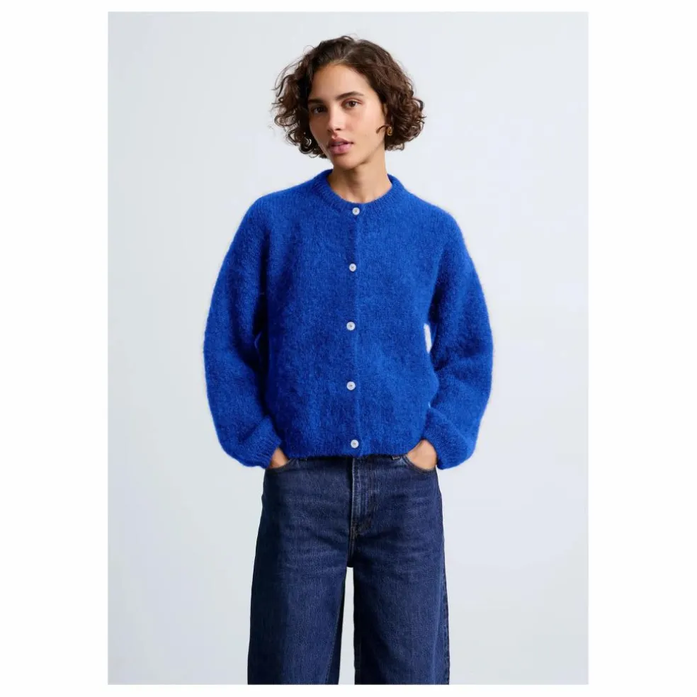 Cardigan Olivia Super Kid Mohair | Bleu électrique