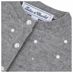 Cardigan Perlé Laine | Gris