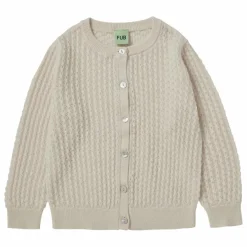 Cardigan Pointelle Maille Fine Laine Mérinos | Ecru
